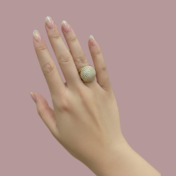 Bague boule cristaux