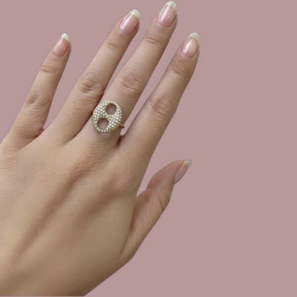 Bague graine café avec cristaux