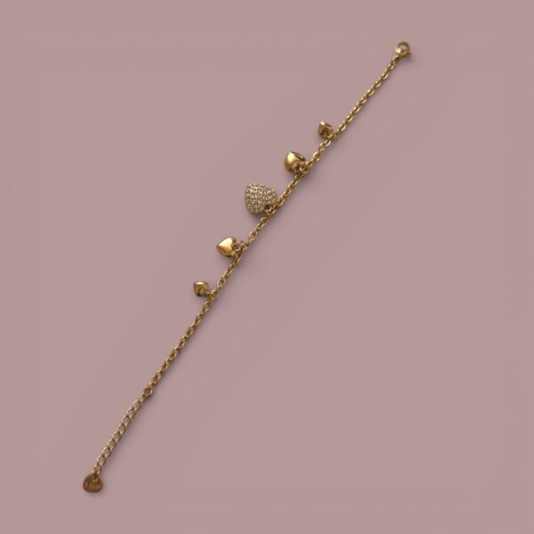 Bracelet en acier avec les coeurs Bracelet à Breloques Cœurs